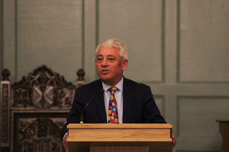 The Haileybury Lecture Series begins with talk from the former Speaker of the House of Commons